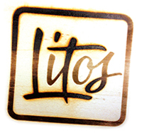 Litos burnt logo rotated